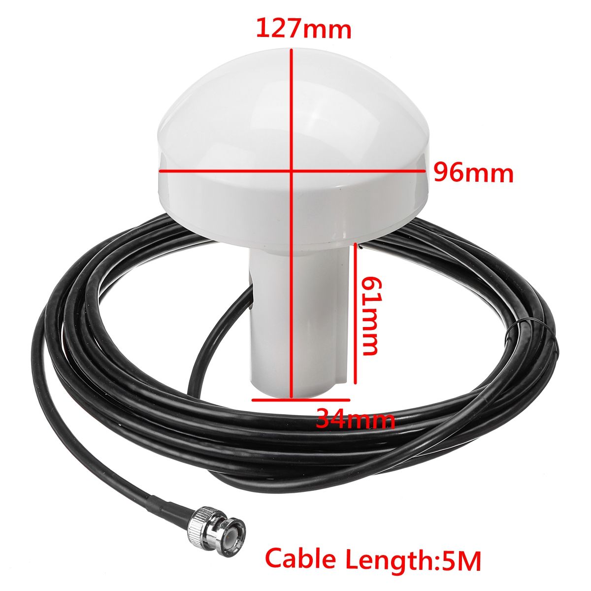 GPS-Active-Marine-Navigation-Antenna-5-Meters-With-BNC-Male-Plug-Connector-New-1019250