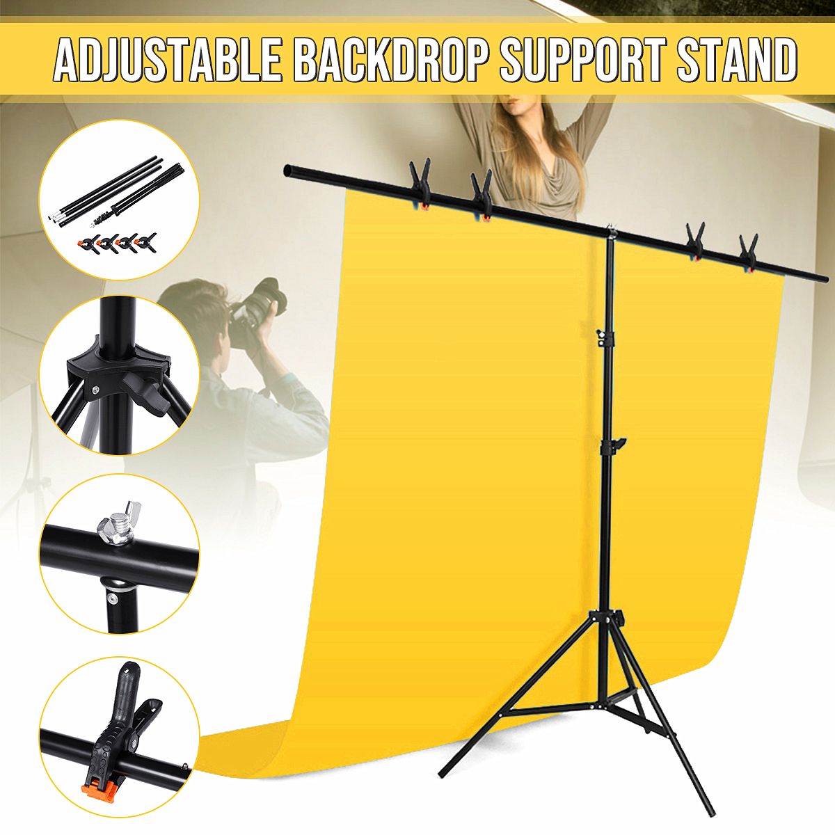 2x26m-Small-Portable-T-type-Adjustable-Background-Support-Stand-Holder-Backdrop-Photography-1759956