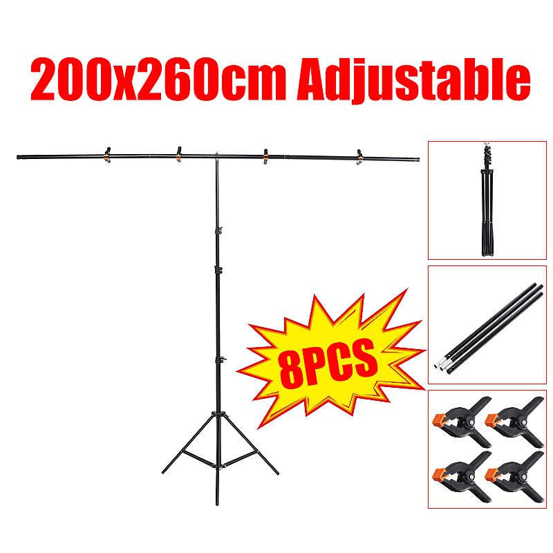 2x26m-Small-Portable-T-type-Adjustable-Background-Support-Stand-Holder-Backdrop-Photography-1759956