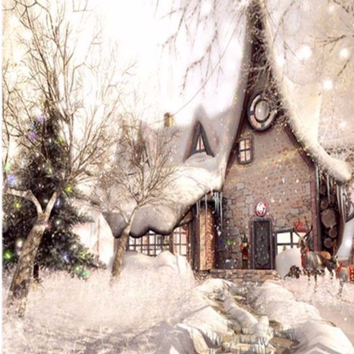 10x10FT-Vinyl-Christmas-Snow-Building-Photography-Backdrop-Background-Studio-Prop-1385894