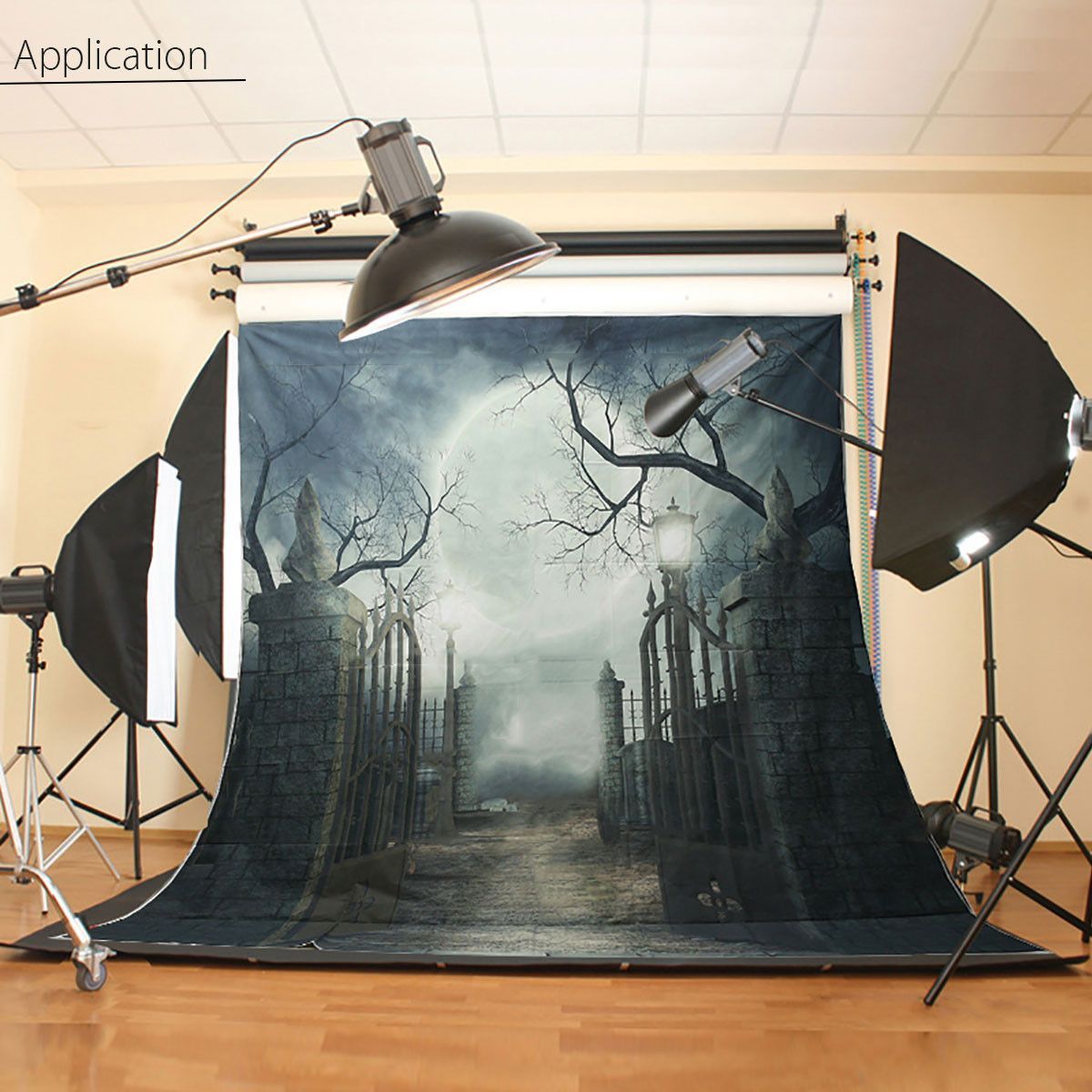 10x10FT-Vinyl-Halloween-Grave-Gate-Photography-Backdrop-Background-Studio-Prop-1408307