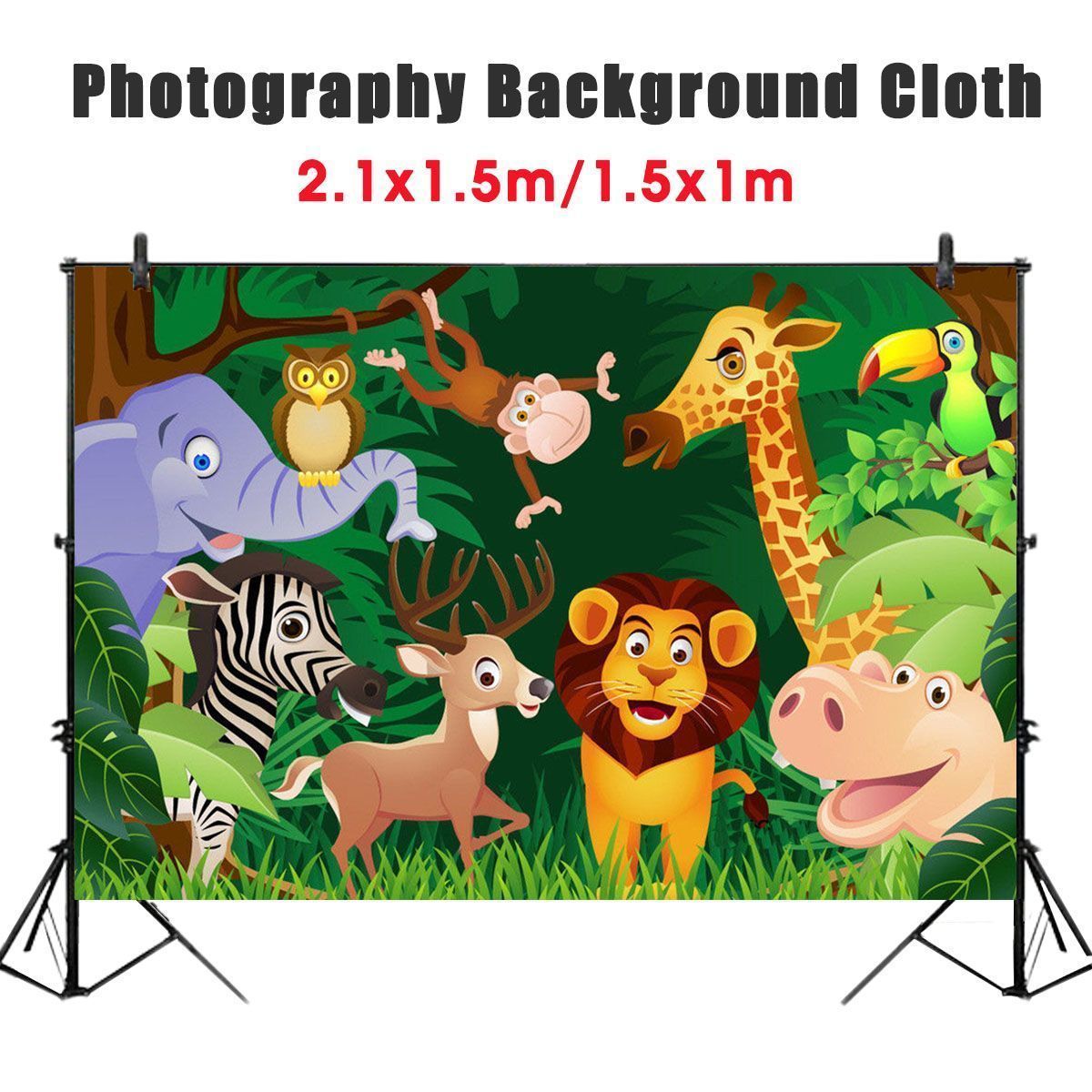 150x100cm-210x150cm-Cartoon-Green-Jungle-Lion-Animals-Baby-Photography-Background-Cloth-Studio-Backd-1717623