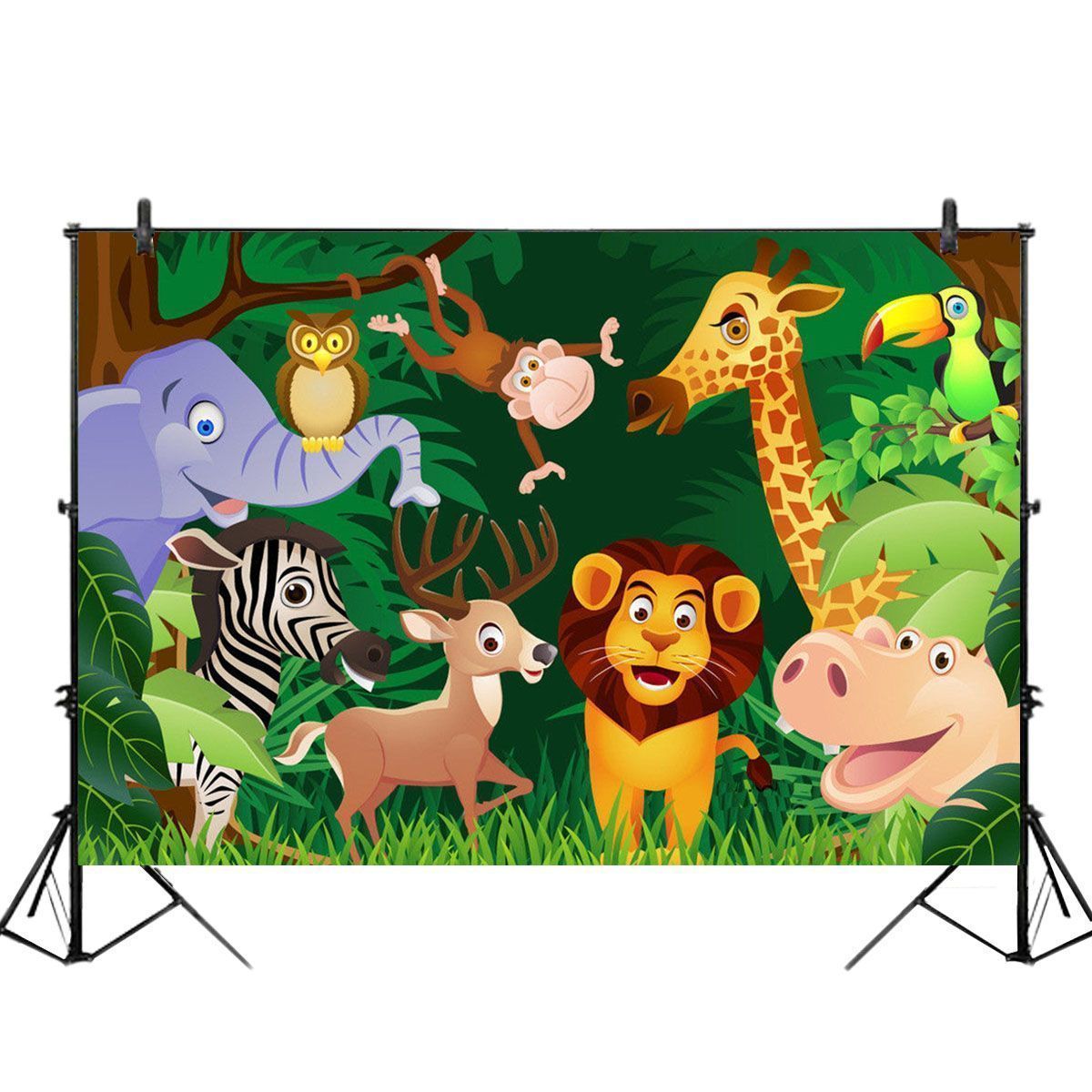 150x100cm-210x150cm-Cartoon-Green-Jungle-Lion-Animals-Baby-Photography-Background-Cloth-Studio-Backd-1717623