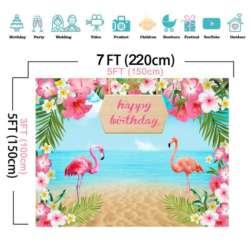 150x100cm-220X150cm-Flowers-Flamingo-Sea-Sand-Beach-Vinyl-Backdrops-Studio-Background-Happy-Birthday-1717688