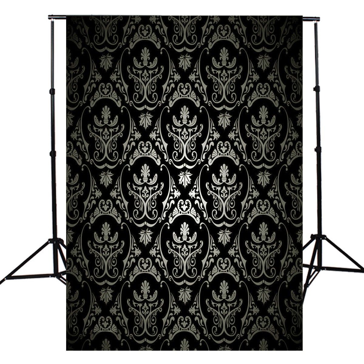 15x21m-Photography-Retro-Damask-Cloth-Studio-Props-Background-Vinyl-Black-1130356