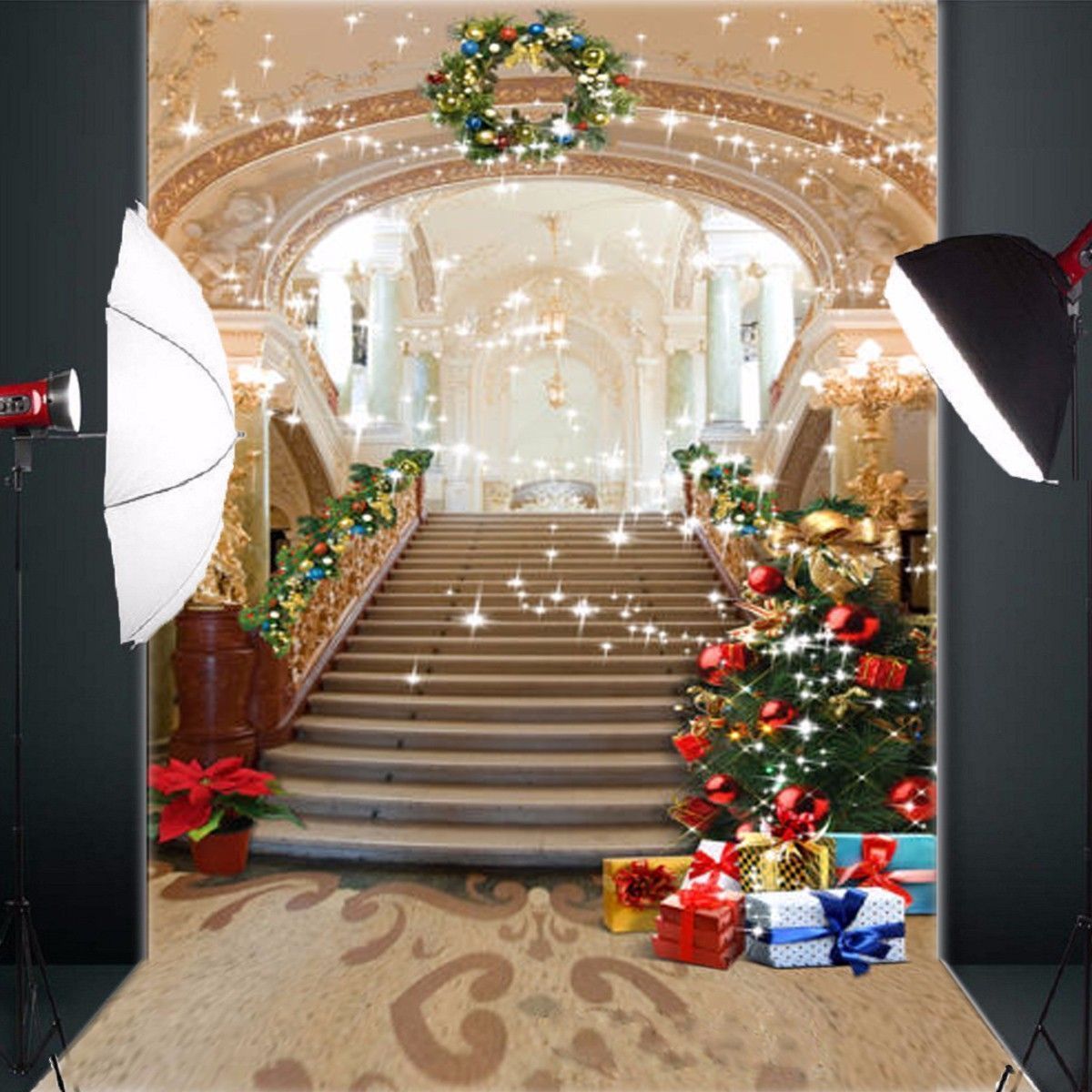 15x21m-Vinyl-Background-Christmas-Tree-European-Palace-Stairs-Studio-Backdrop-1104873