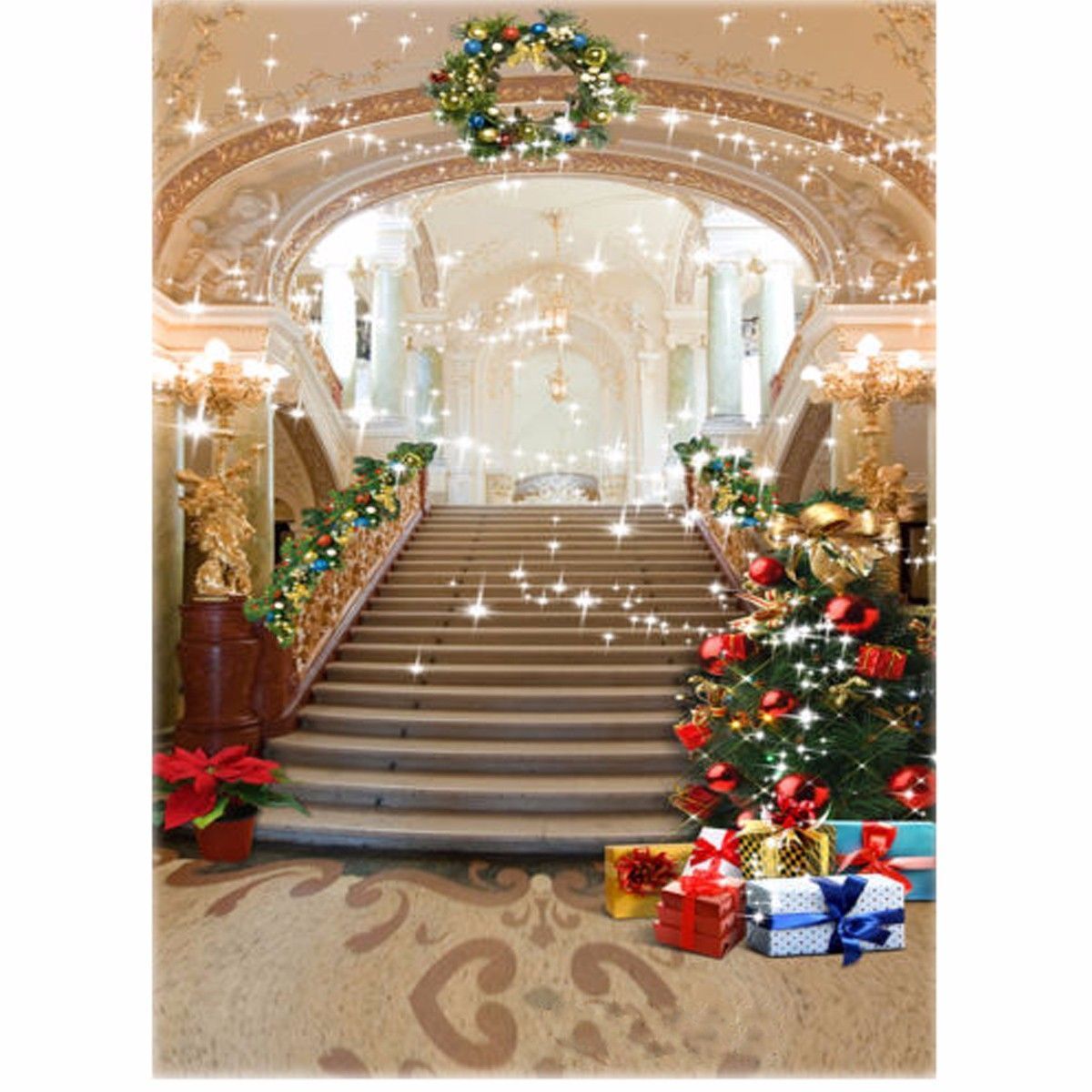 15x21m-Vinyl-Background-Christmas-Tree-European-Palace-Stairs-Studio-Backdrop-1104873