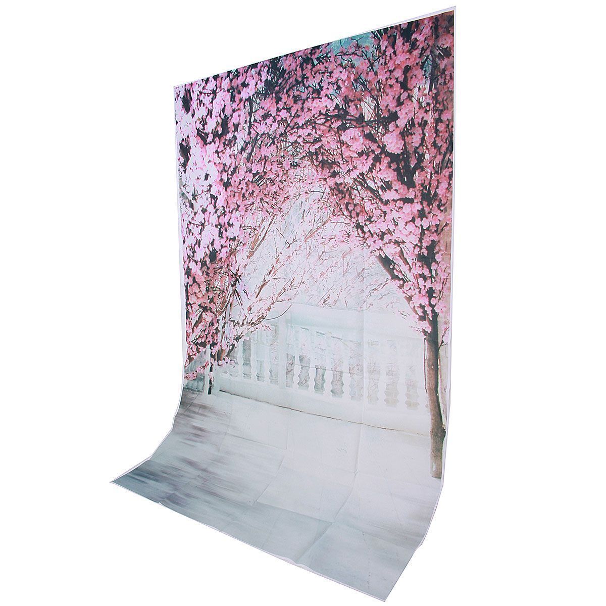 1x15M-3x5ft-Silk-Cotton-Cherry-Peach-Flowers-Vinyl-Studio-Photo-Background-Backdrop-Props-1048547