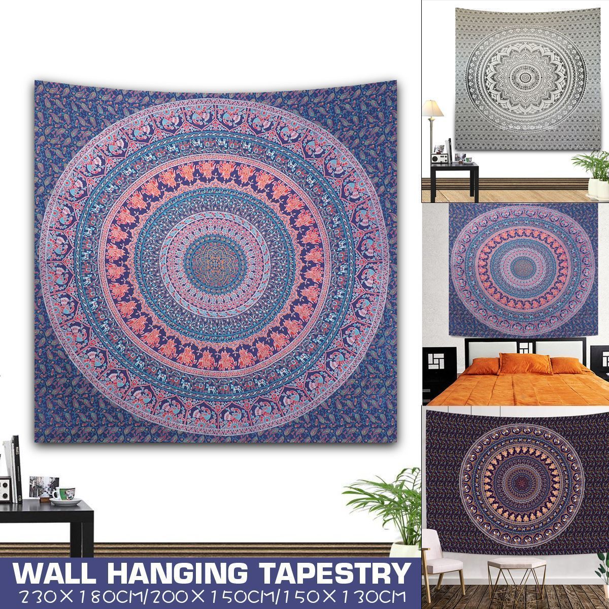 230x180cm200x150cm150x130cm-India-Mandala-Tapestry-Wall-Hanging-Decor-Wall-Cloth-Tapestries-Sandy-Be-1696997
