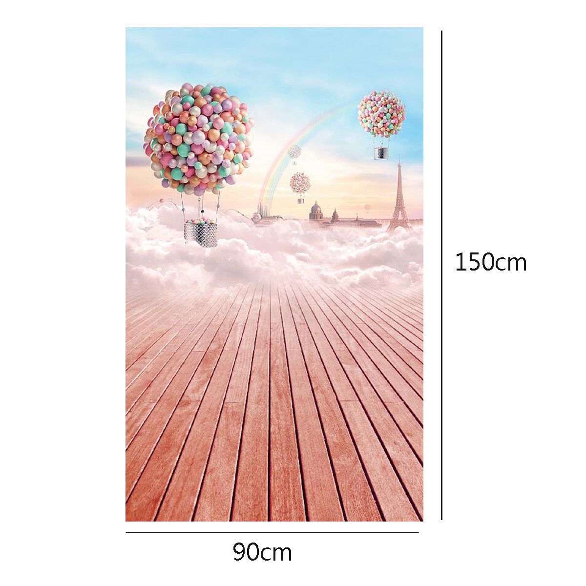 3-x-5ft-Colorful-Sky-Balloon-Wood-Floor-Studio-Photography-Backdrops-Background-1673357