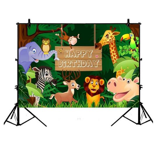 3x5FT-5x7FT-6x8FT-Fun-Jungle-Animals-Photography-Backdrop-Happy-Birthday-Photo-Background-Party-Deco-1634383