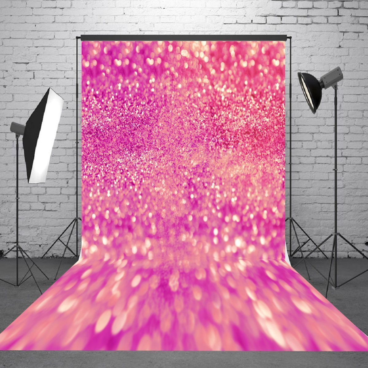 3x5FT-5x7FT-Vinyl-Pink-Shining-Glitters-Photography-Background-Backdrop-Studio-Prop-1434431