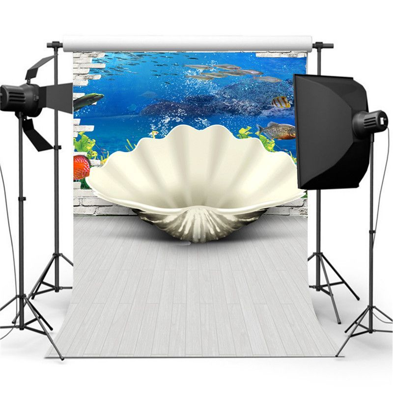 3x5FT-5x7FT-Vinyl-Sea-Fish-Shell-Wall-Photography-Backdrop-Background-Studio-Prop-1423509