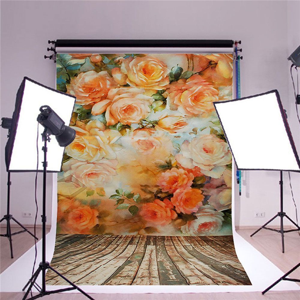 3x5FT-Flower-Wall-Wood-Floor-Photography-Backdrop-Studio-Prop-Background-1395523