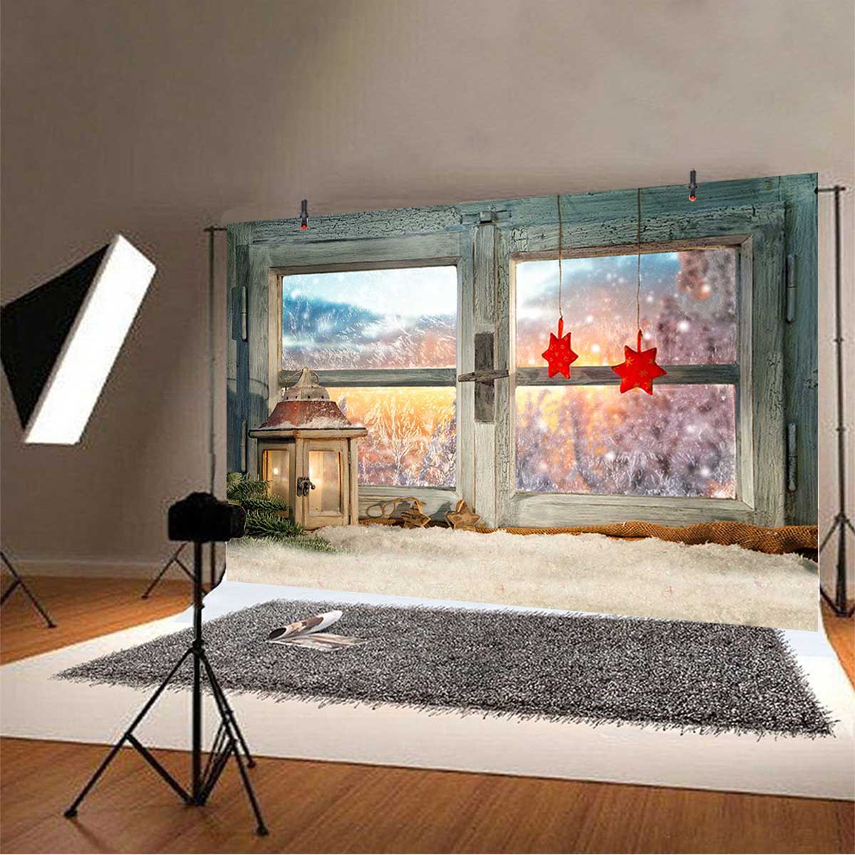 5x3FT-7x5FT-8x6FT-Christmas-Window-Star-Snow-Photography-Backdrop-Background-Studio-Prop-1610113