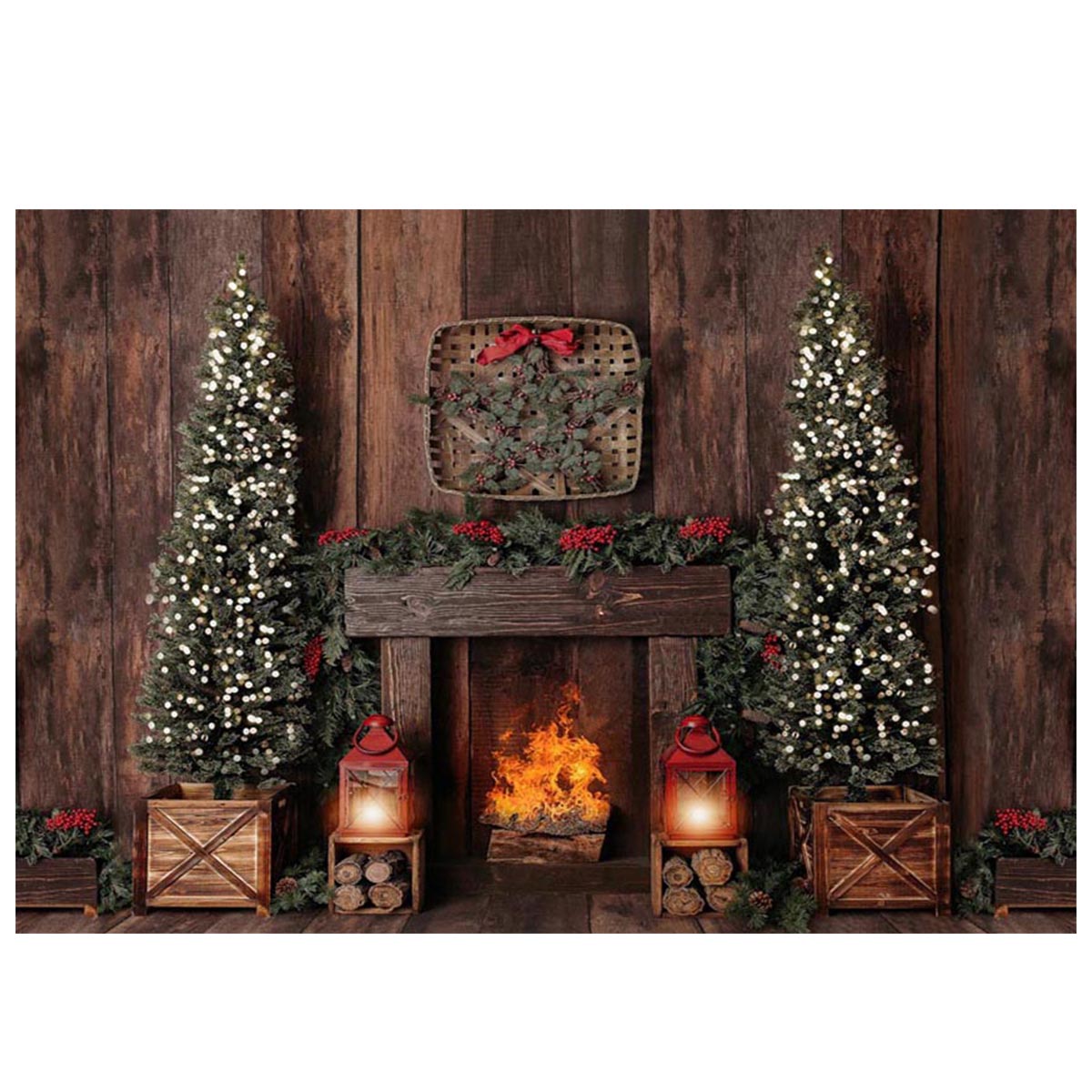 5x3FT-7x5FT-8x6FT-Wooden-Christmas-Fireplace-Photography-Backdrop-Background-Studio-Prop-1610115