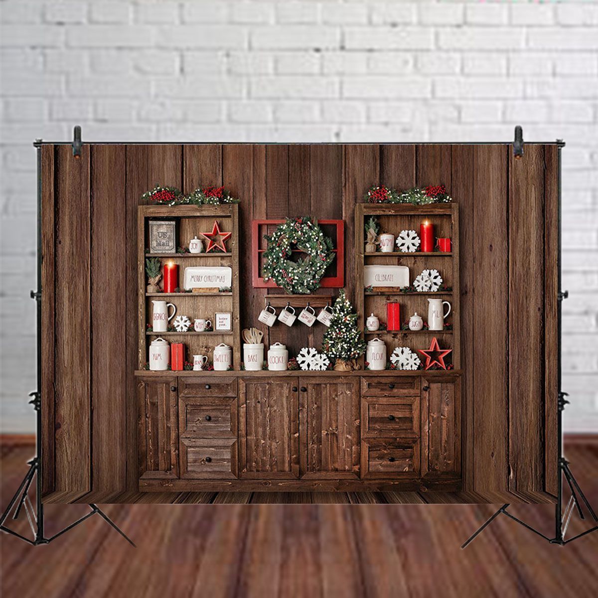 5x3FT-7x5FT-8x6FT-Wooden-Wall-Christmas-Cabinet-Photography-Backdrop-Background-Studio-Prop-1609474