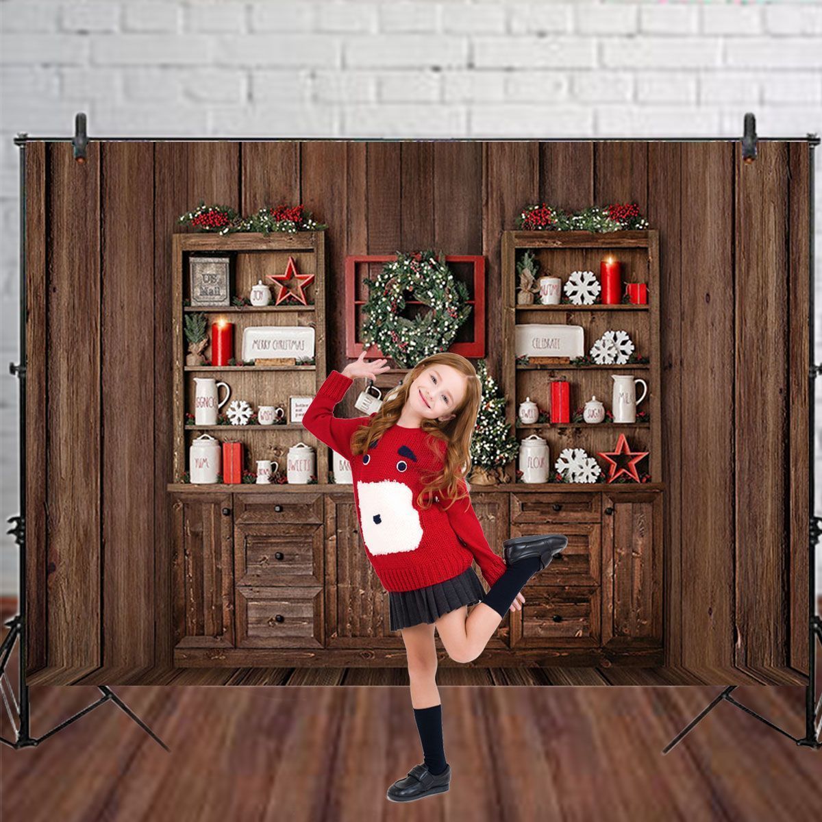 5x3FT-7x5FT-8x6FT-Wooden-Wall-Christmas-Cabinet-Photography-Backdrop-Background-Studio-Prop-1609474