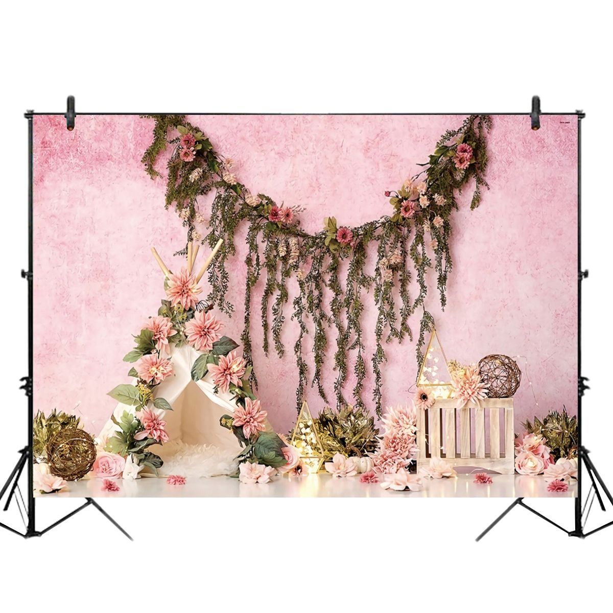 5x3FT-7x5FT-9x6FT-Flower-Decor-Pink-Wall-Photography-Backdrop-Background-Studio-Prop-1636012