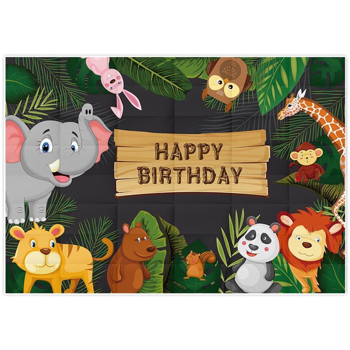 5x3FT-7x5FT-9x6FT-Happy-Birthday-Jungle-Elephant-Panda-Photography-Backdrop-Background-Studio-Prop-1636011