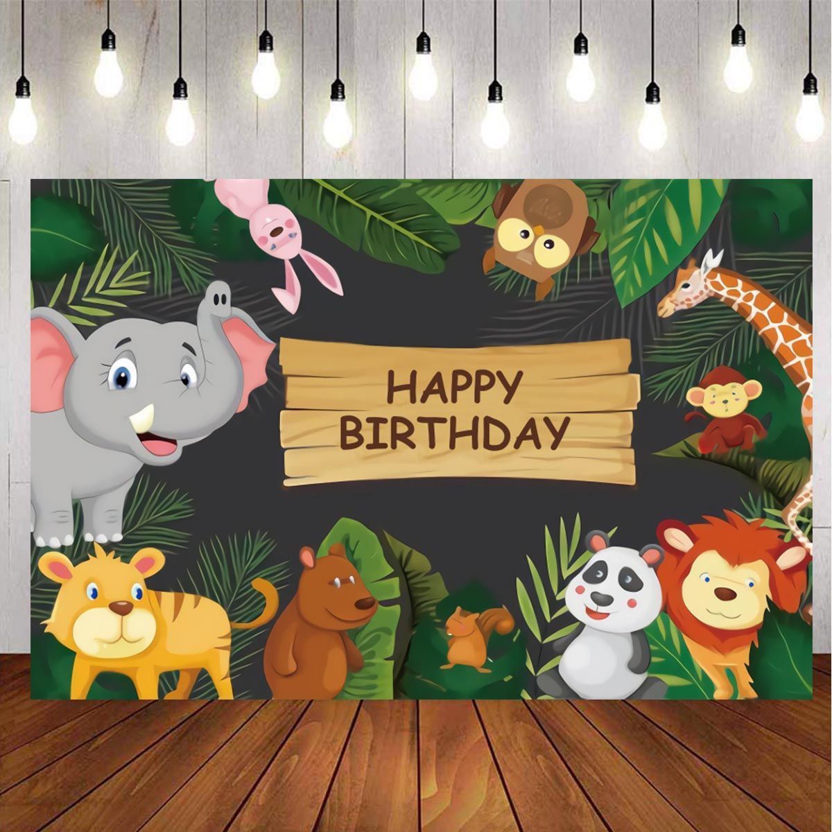 5x3FT-7x5FT-9x6FT-Happy-Birthday-Jungle-Elephant-Panda-Photography-Backdrop-Background-Studio-Prop-1636011