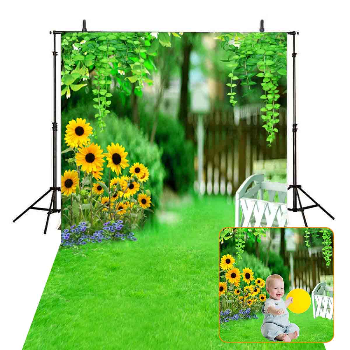 5x3ft-7x5ft-9x6ft-E71808-Ethylene-Propylene-Sunflower-Green-Lawn-Photography-Backdrop-Photo-Backgrou-1673185