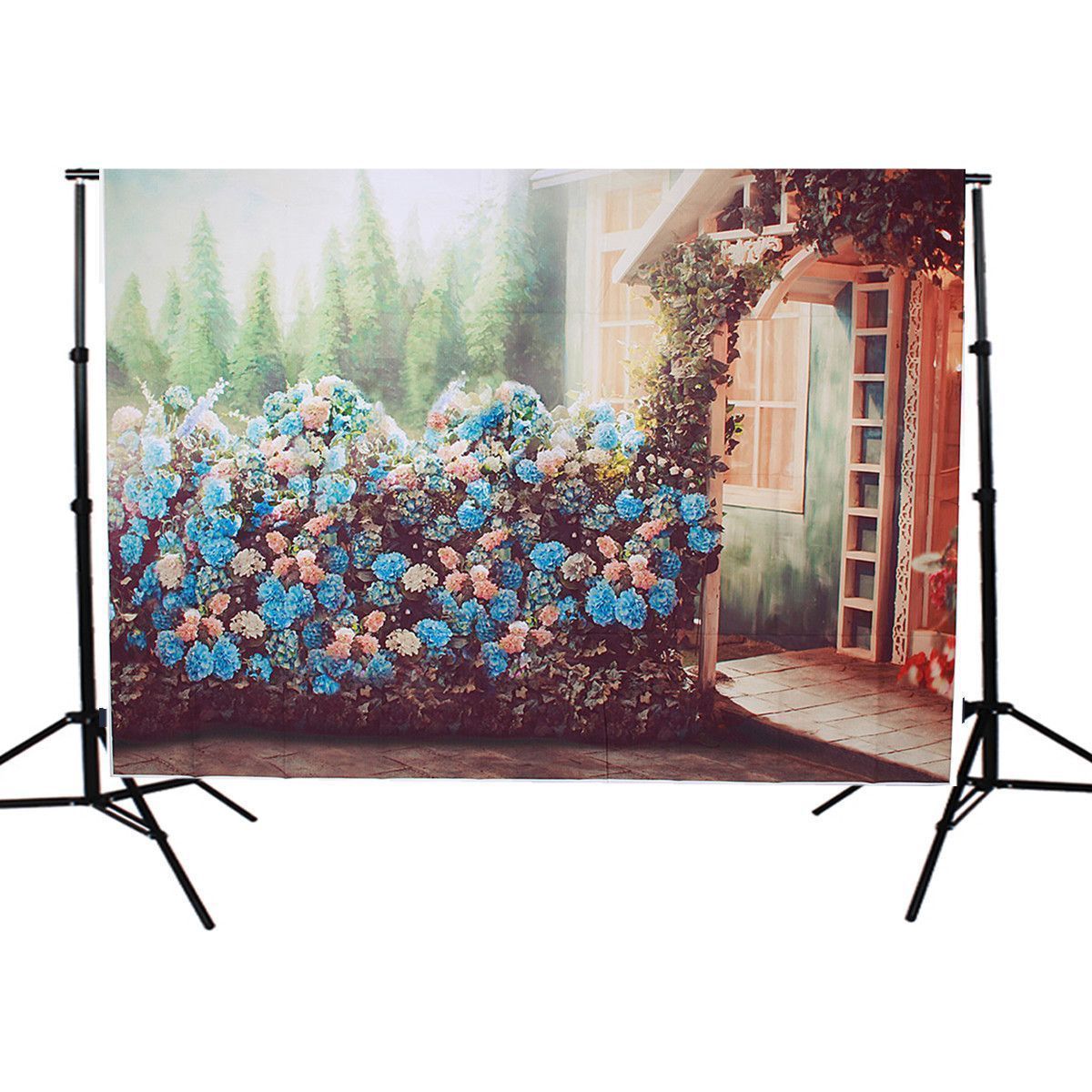 5x7FT-Cabin-Flower-Fence-Photography-Backdrop-Background-Studio-Prop-1385736