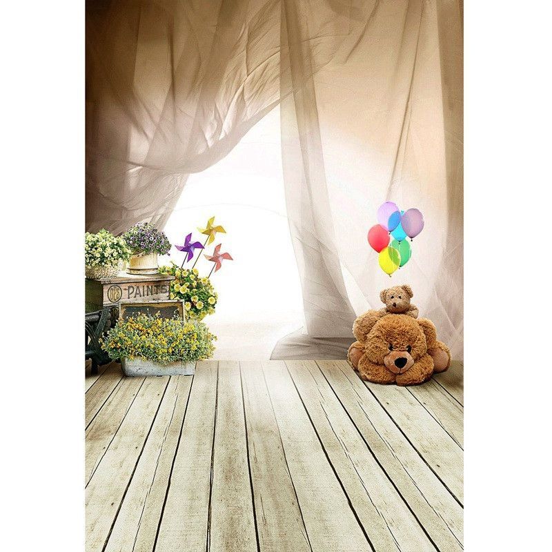 5x7FT-Children-Bear-Balloon-Wooden-Floor-Photography-Studio-Background-Backdrop-1160113