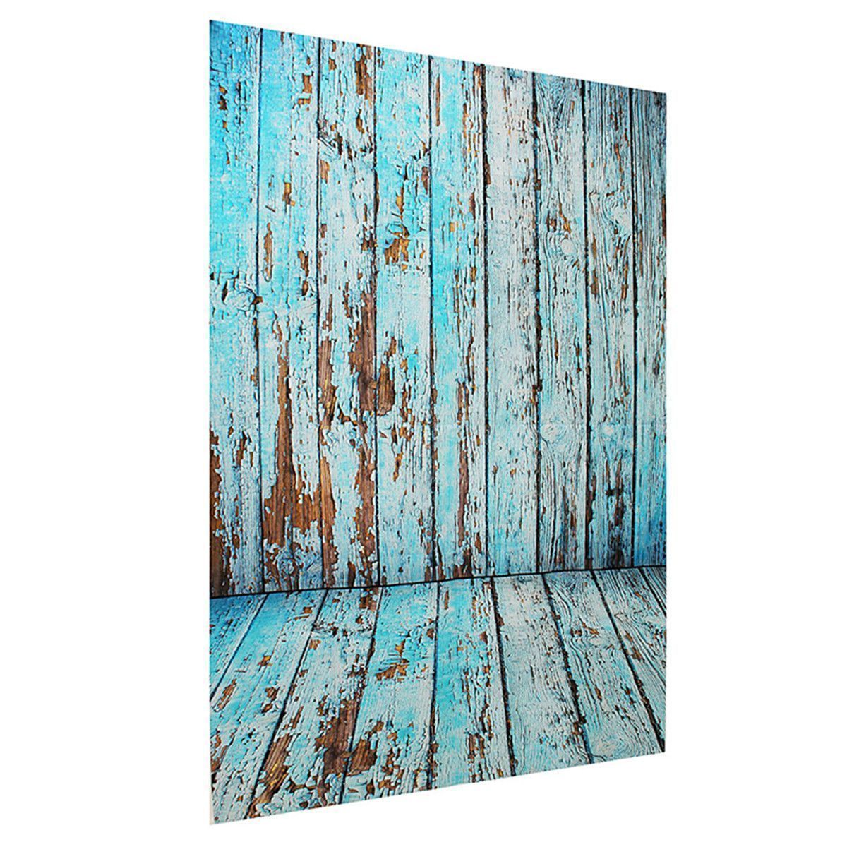 5x7FT-Vinyl-Blue-Wood-Wall-Floor-Photography-Backdrop-Background-Studio-Prop-1408299