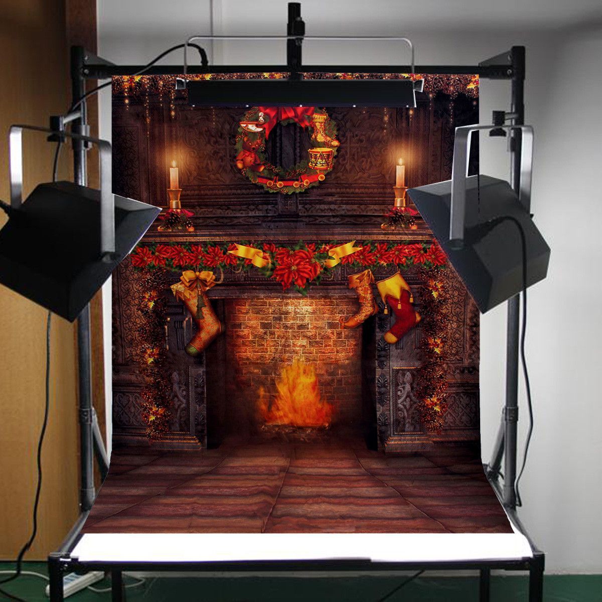 5x7FT-Vinyl-Christmas-Fireplace-Art-Photography-Background-Backdrop-Studio-Props-1714631