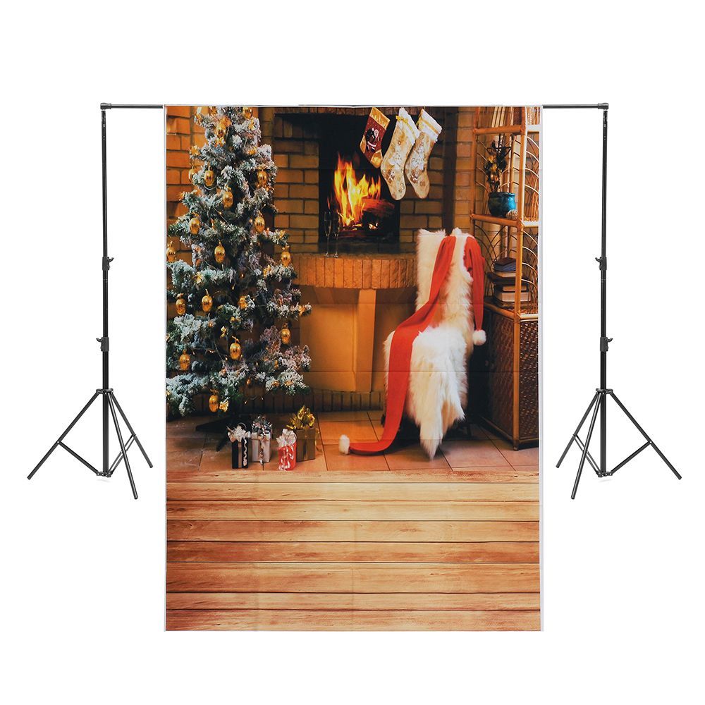 5x7ft-Christmas-Tree-White-Chair-Stocking-Fireplace-Photography-Backdrop-Studio-Prop-Background-1342982