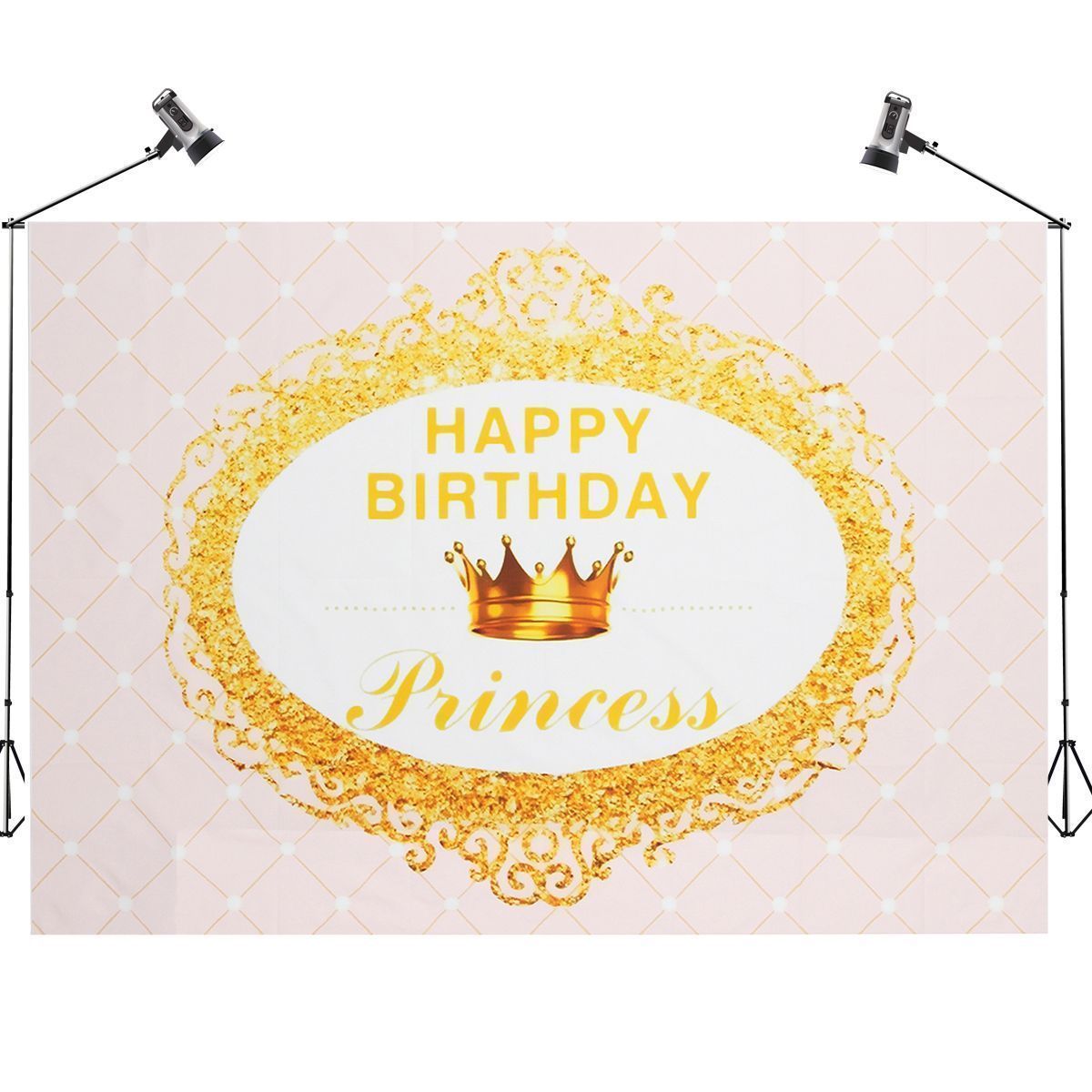 7x5FT-Golden-Crown-Pink-Birthday-Theme-Photography-Backdrop-Studio-Prop-Background-1405466