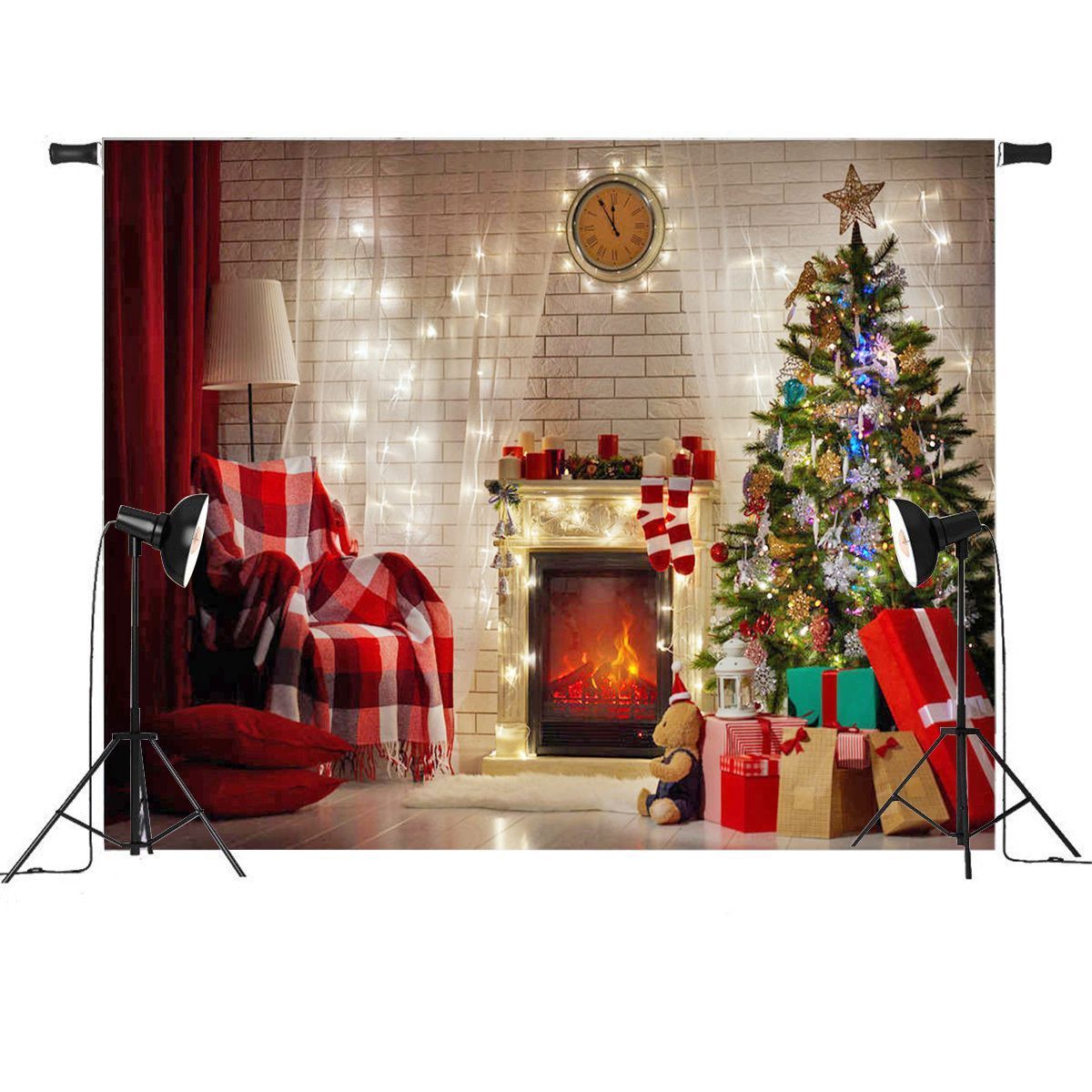 7x5FT-Red-Christmas-Tree-Gift-Chair-Fireplace-Photography-Backdrop-Studio-Prop-Background-1401424