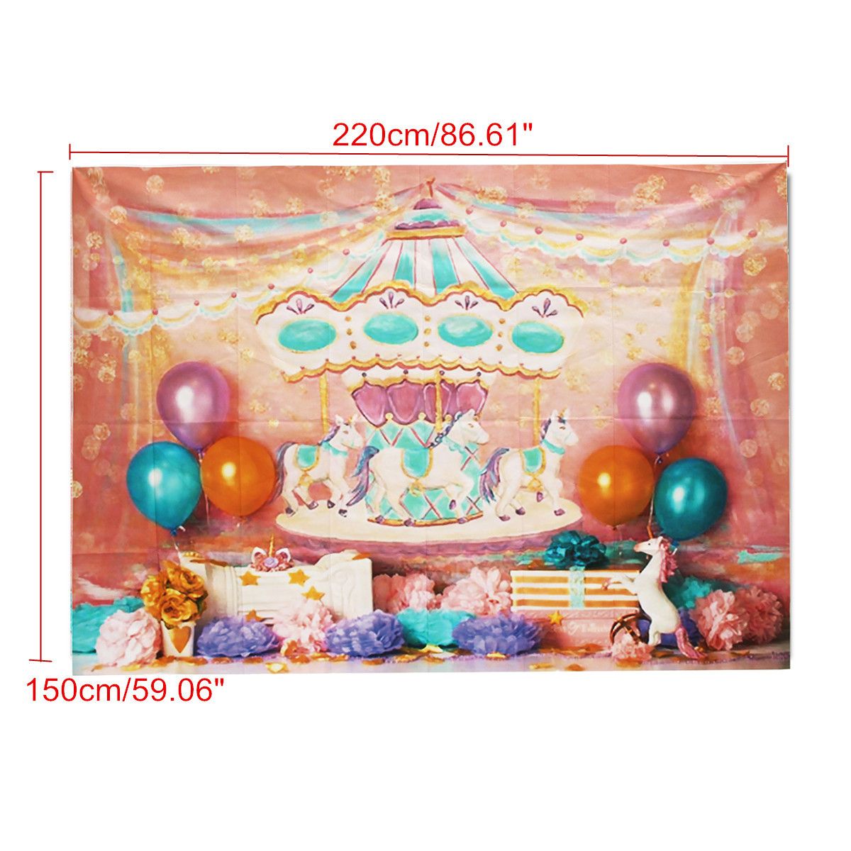 7x5FT-Unicorn-Birthday-Pink-Carousel-Ribbon-Photography-Backdrop-Studio-Prop-Background-1392173