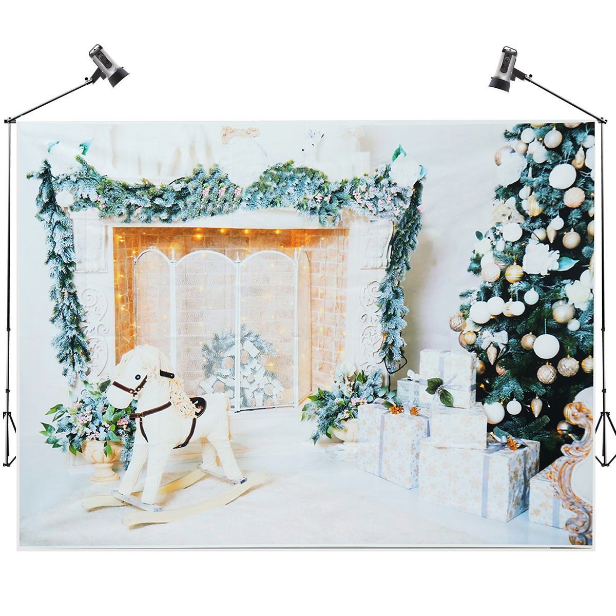 7x5FT-White-Room-Christmas-Tree-Gift-Wooden-Horse-Photography-Backdrop-Studio-Prop-Background-1404981