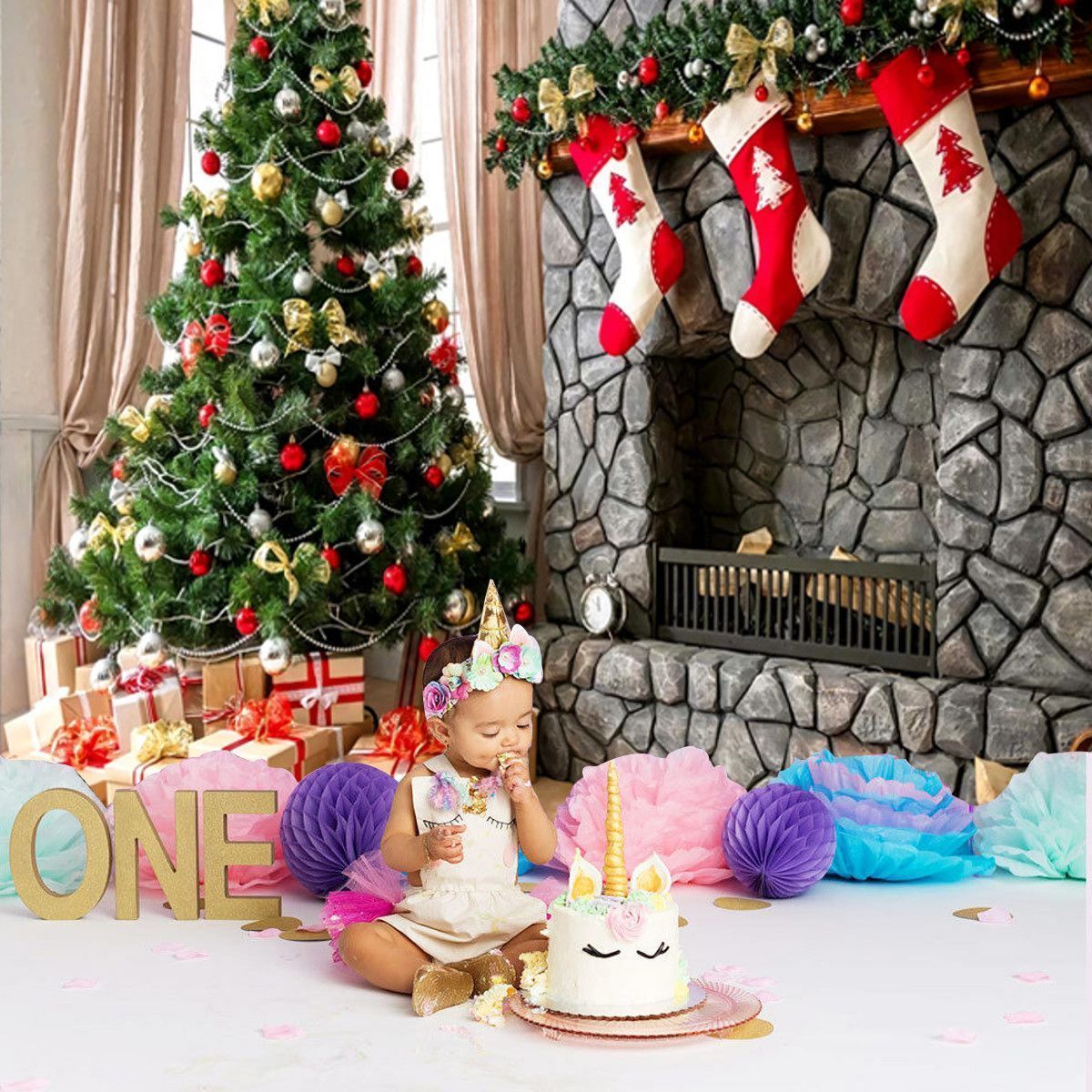 Christmas-Tree-Fireplace-Gifts-Backdrop-Winter-Children-Photography-Background-Cloth-Studio-Props-1759475