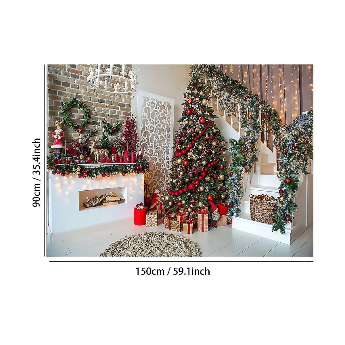 Christmas-Tree-Stairs-Photography-Backdrops-Wood-Floor-Fireplace-Background-Cloth-For-Photo-Studio-B-1763598