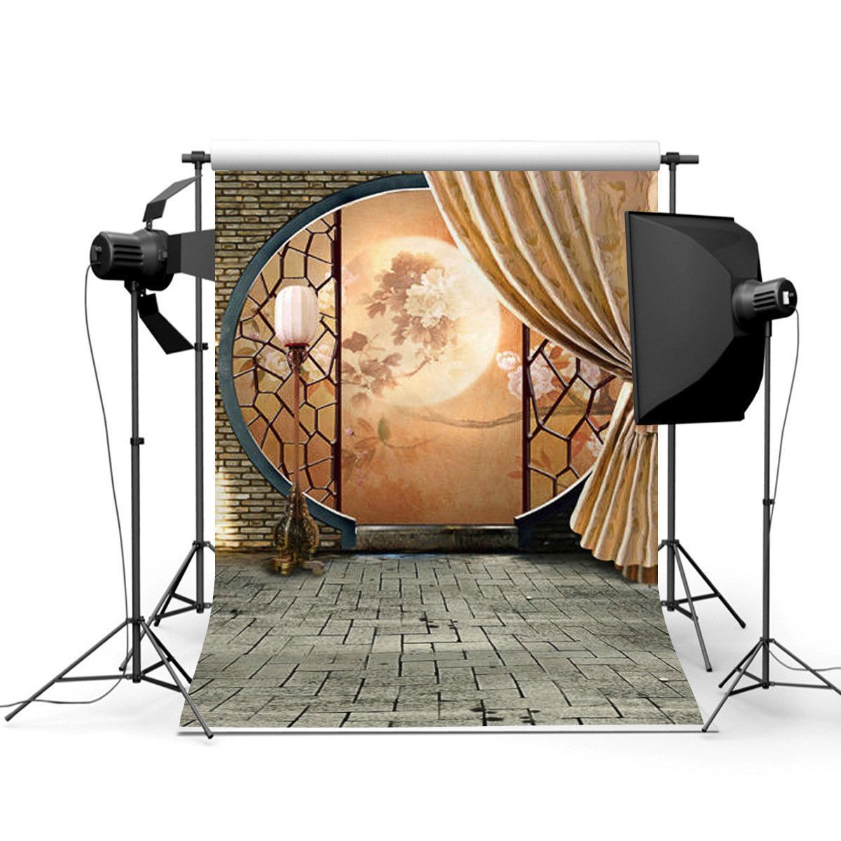 T079-3x5ft-Classical-Courtyard-Moonlight-Photography-Background-Cloth-Studio-Photo-Backdrop-1703254