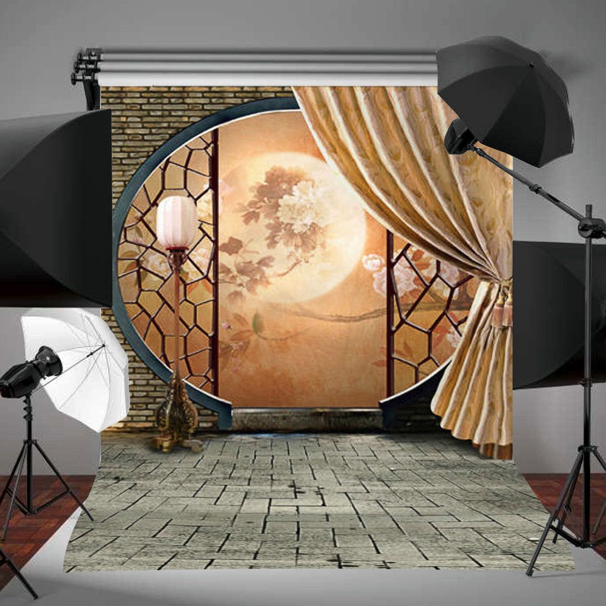T079-3x5ft-Classical-Courtyard-Moonlight-Photography-Background-Cloth-Studio-Photo-Backdrop-1703254