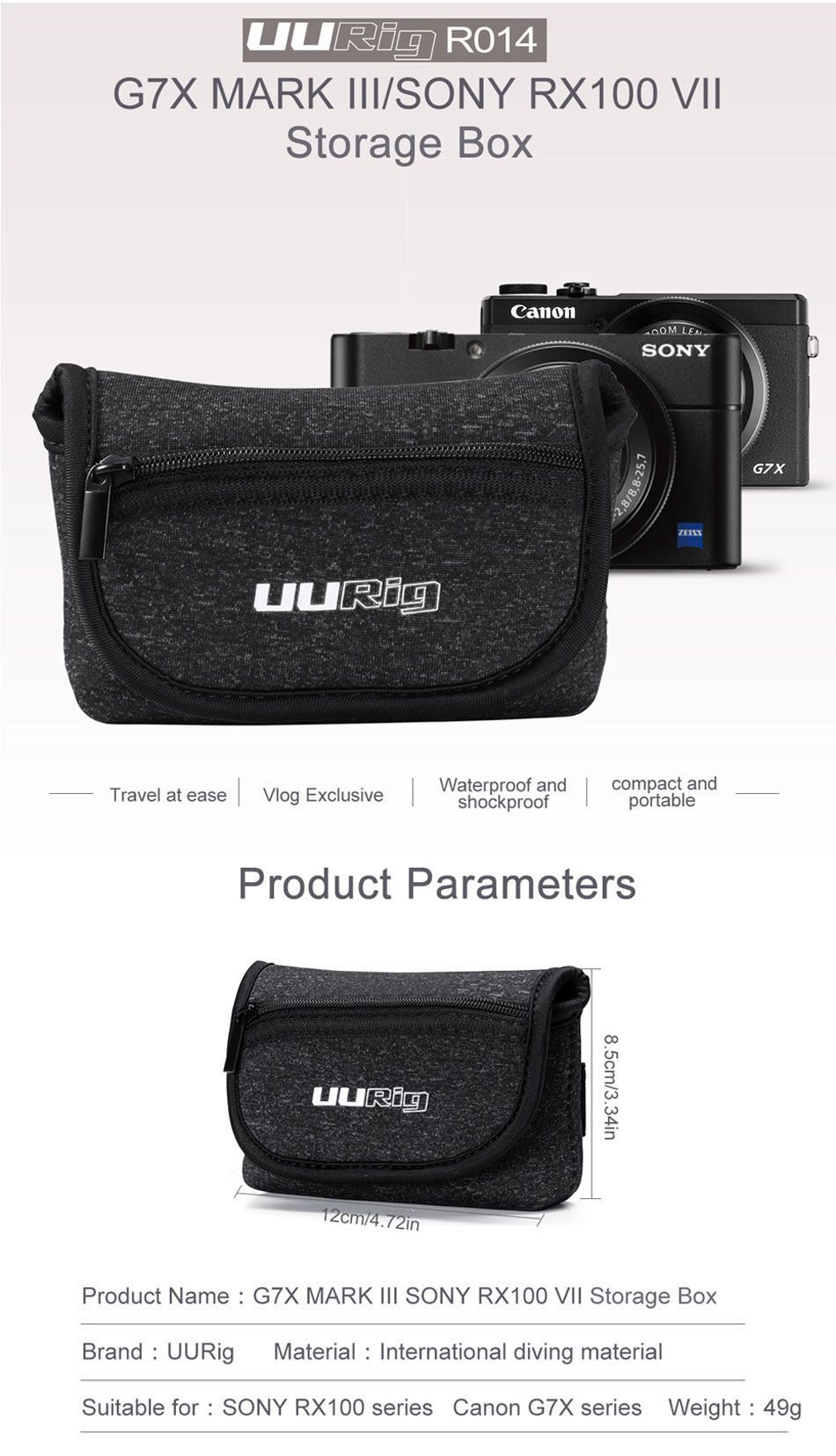 UURig-R014-Protective-Carrying-Travel-Bag-for-Sony-RX100-VII-for-Canon-G7X-Mark-III-PointShoot-Camer-1565567