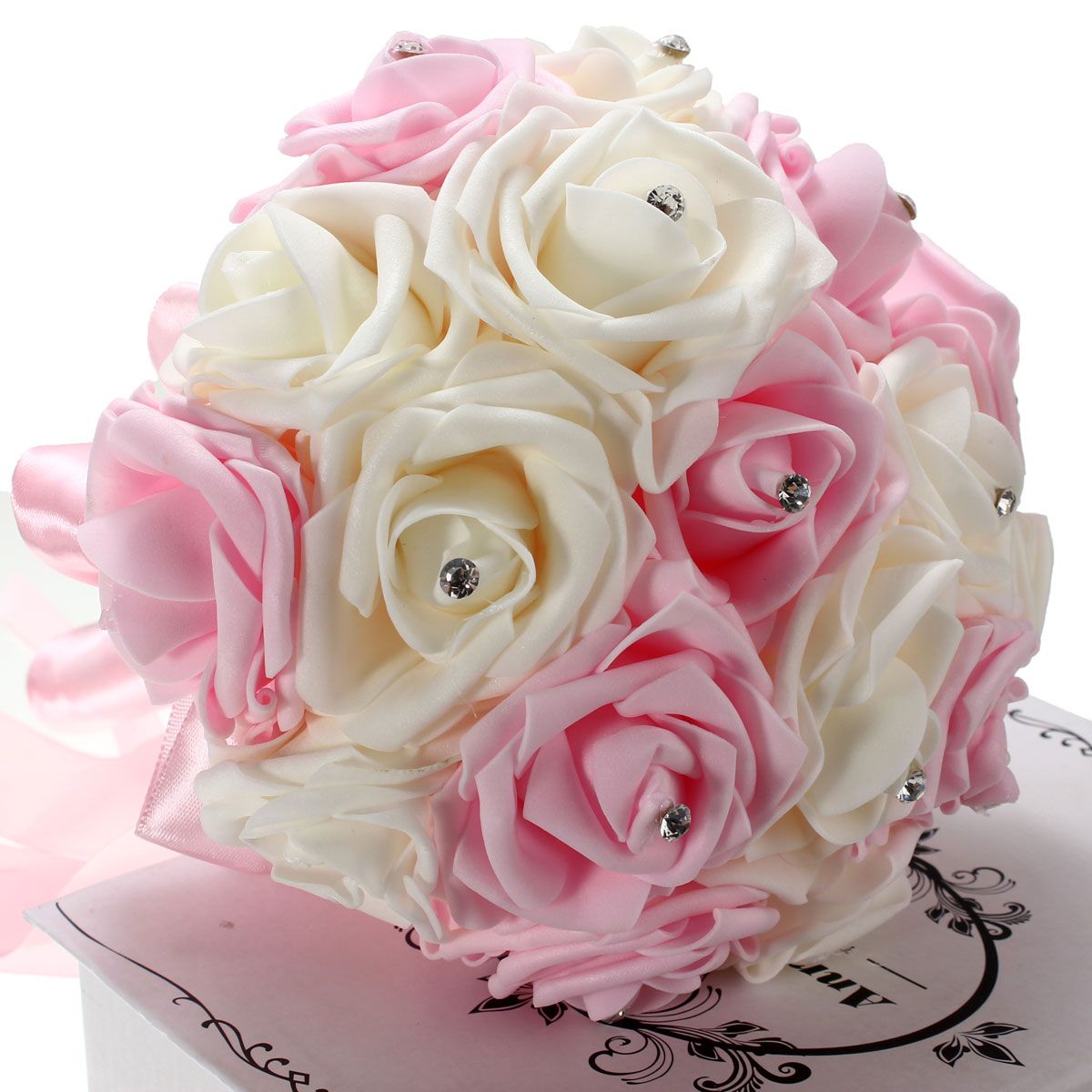 Crystal-Artificial-Foam-Rose-Flower-Bridesmaid-Bouquet-Bridal-Wedding-Decorations-1013494