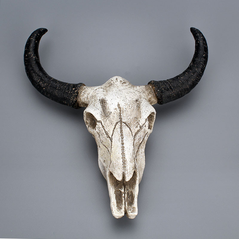 Halloween-Long-horn-Skull-Resin-Cow-Skull-Sculpture-Statue-Wall-Decorations-Horns-Wall-Mount--Home-B-1636955