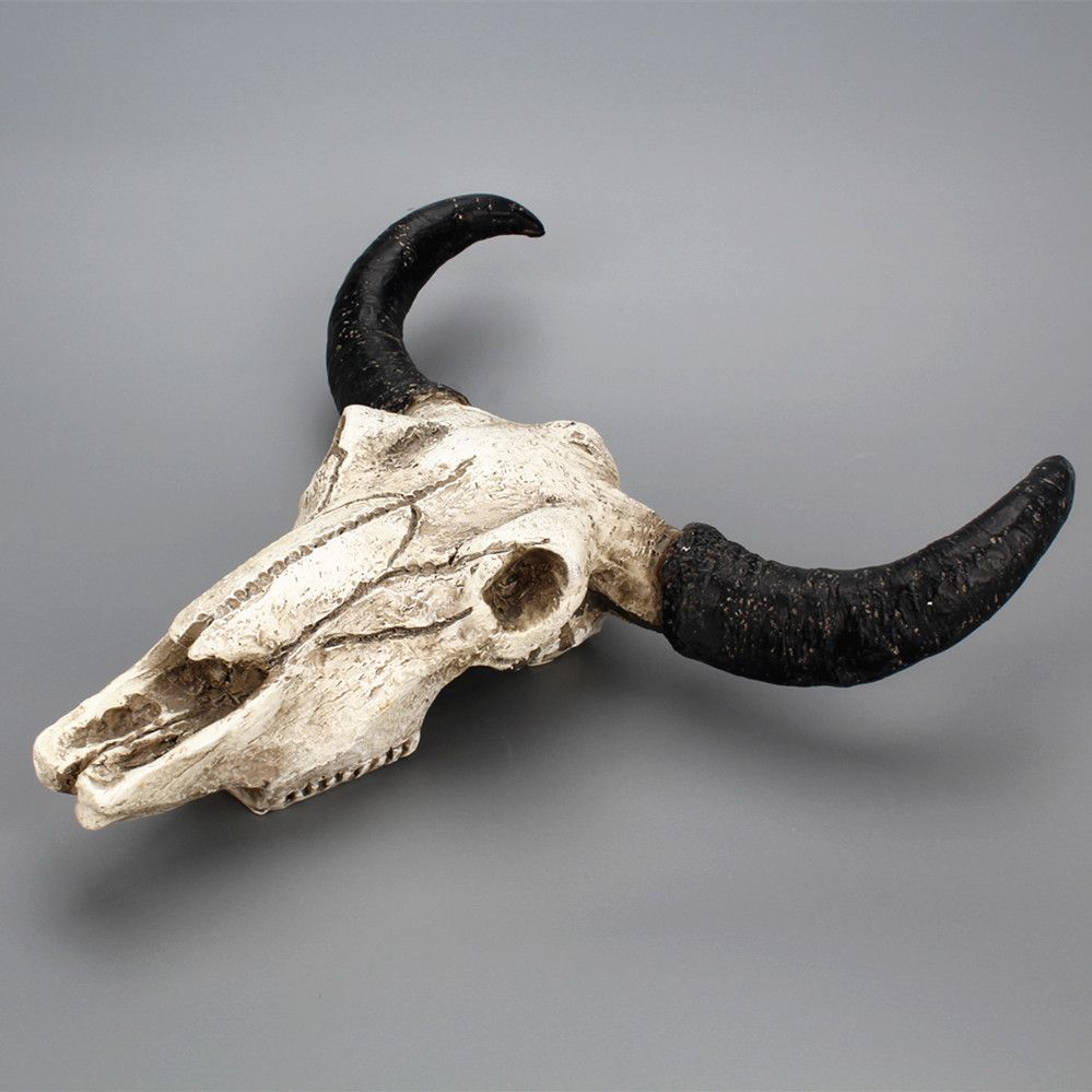 Halloween-Long-horn-Skull-Resin-Cow-Skull-Sculpture-Statue-Wall-Decorations-Horns-Wall-Mount--Home-B-1636955