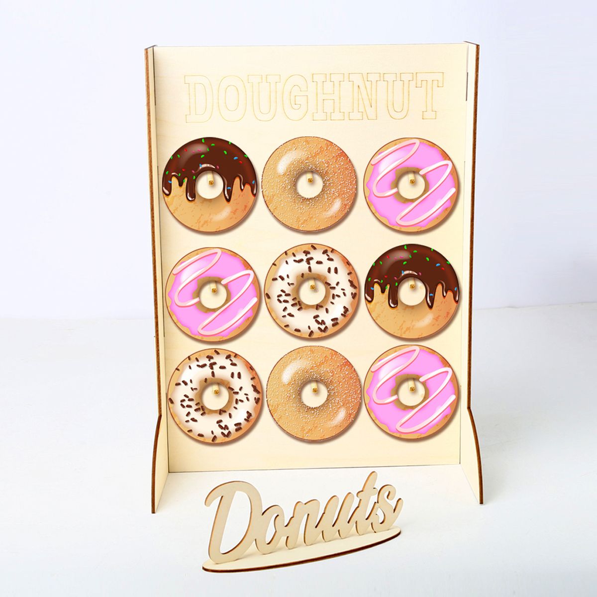 Wooden-9-Donut-Wall-Candy-Stand-Table-Holder-Home-Decor-Wedding-Party-Supplies-Decorations-1638369