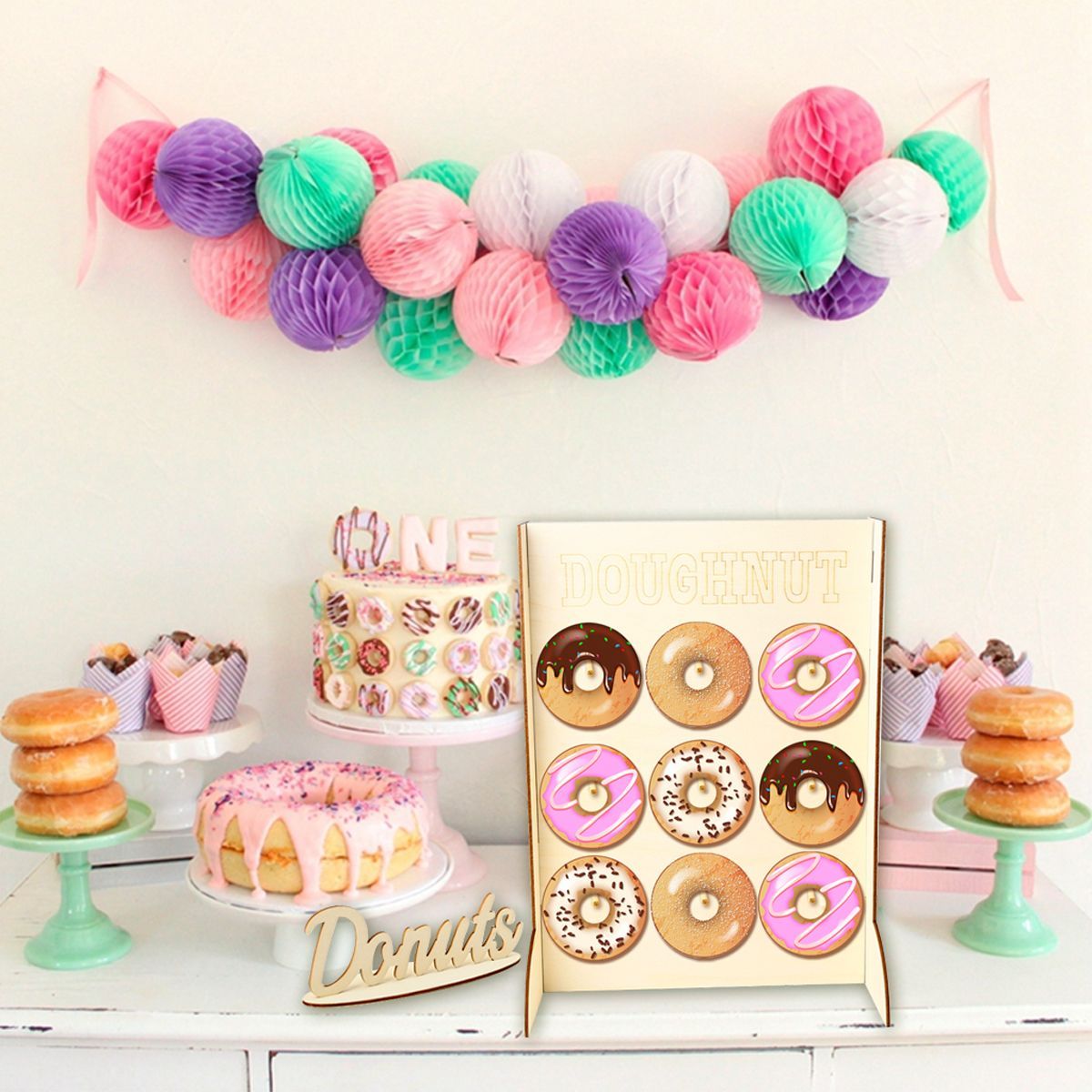 Wooden-9-Donut-Wall-Candy-Stand-Table-Holder-Home-Decor-Wedding-Party-Supplies-Decorations-1638369