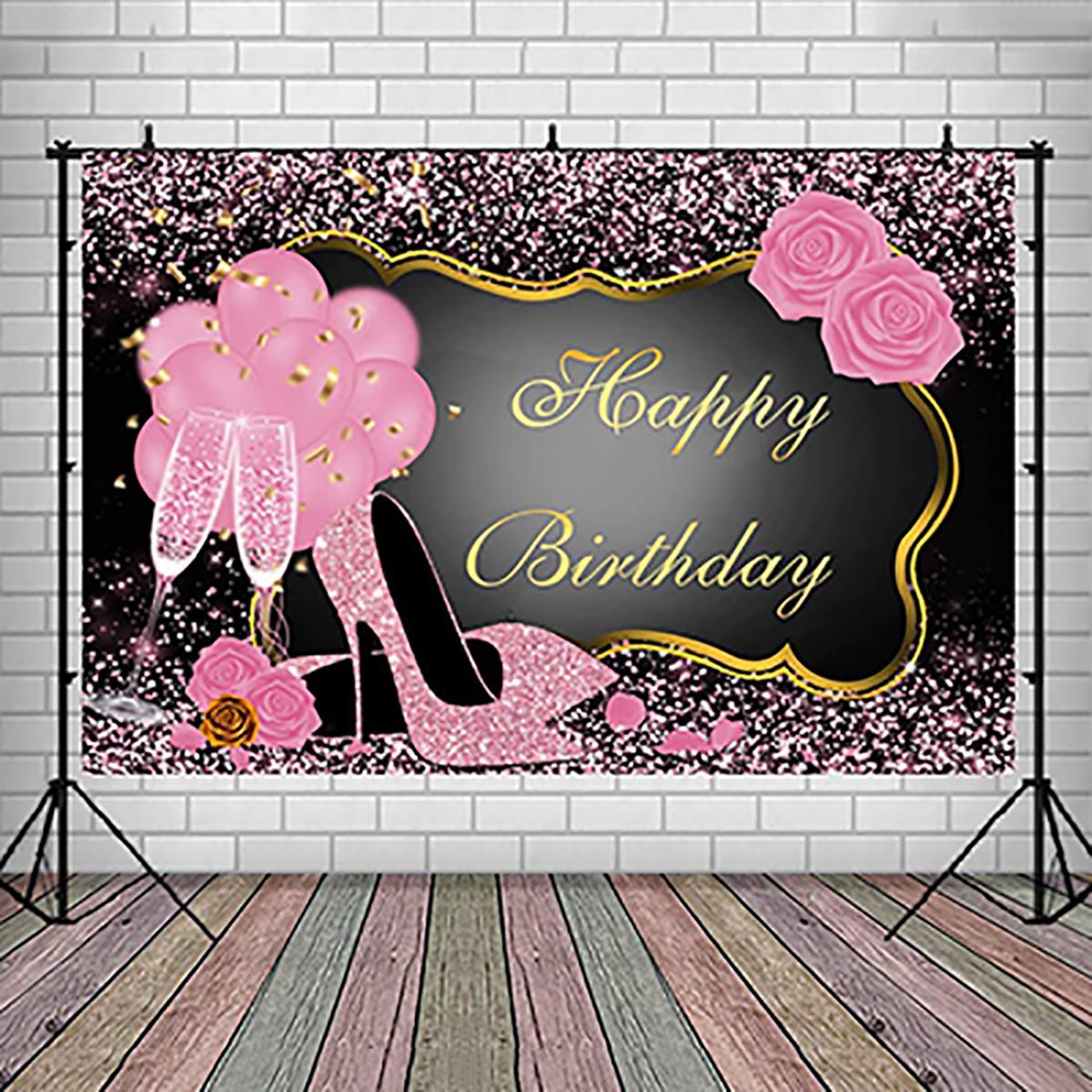 Sweet-Pink-Happy-Birthday-Photography-Backdrop-Rose-Shiny-Sequins-High-Heels-Party-Backdrop-1812538