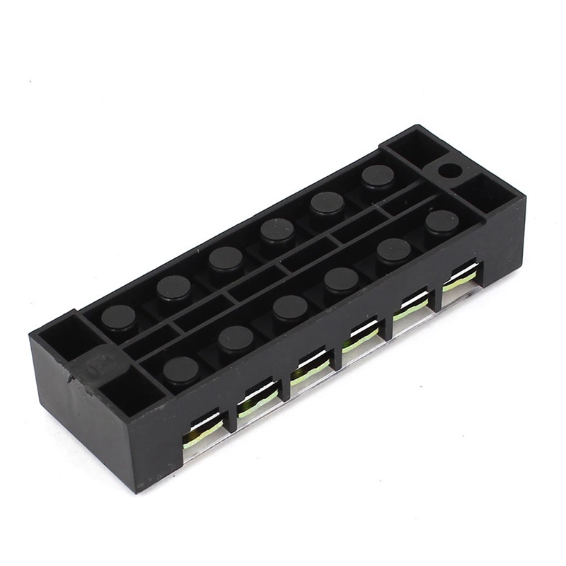 Excellwayreg-TB-2506-600V-25A-6-Position-Terminal-Block-Barrier-Strip-Dual-Row-Screw-Block-Covered-W-1431398