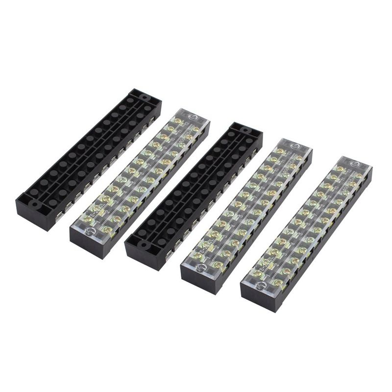 TB-2512-600V-25A-12-Position-Terminal-Block-Barrier-Strip-Dual-Row-Screw-Block-Covered-W-Removable-C-1447948