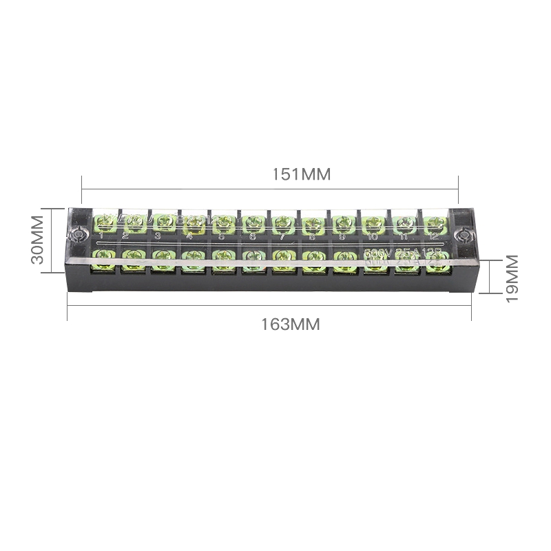 TB-2512-600V-25A-12-Position-Terminal-Block-Barrier-Strip-Dual-Row-Screw-Block-Covered-W-Removable-C-1447948