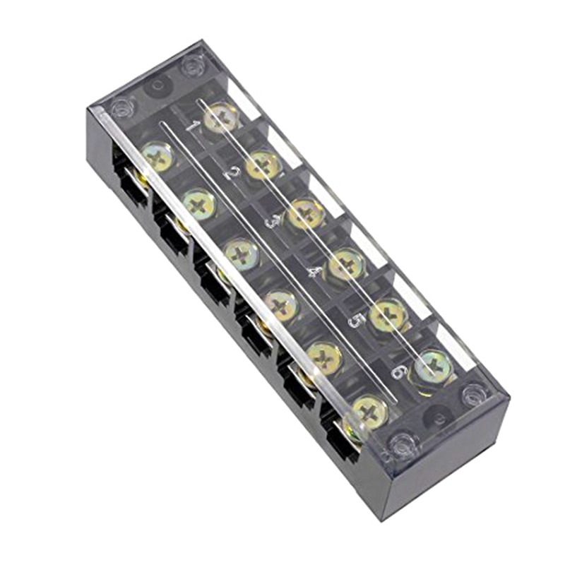 TBC6006-600V-60A-6-Position-Terminal-Block-Barrier-Strip-Dual-Row-Screw-Block-Covered-W-Removable-Cl-1431298